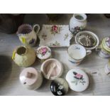 A collection of porcelain, to include a Locke & Co Worcester blush ivory pot, a Wedgwood trinket
