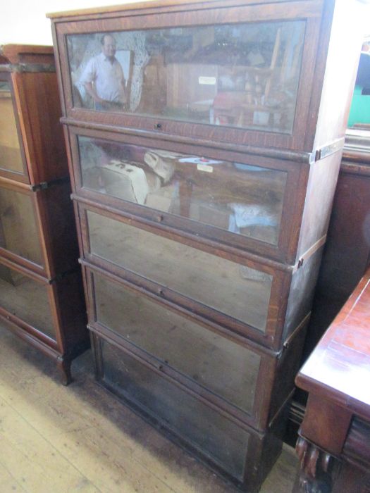 A Globe-Wernicke Co. Ltd five section bookcase, with glazed front panels, height 60ins - Image 2 of 3