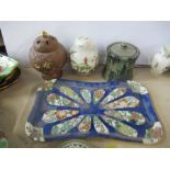 A collection of Carlton Ware to include a dressing table tray, ginger jar, tobacco jar and pot