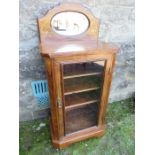 A Victorian Burr Walnut music cabinet width 23 ins height 50ins