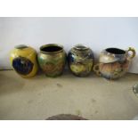 Four Carlton Ware vases, to include one decorated in the Moonlight Cameo Fairies pattern and a