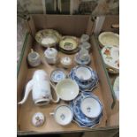 A box of Noritake and other Oriental porcelain