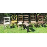 A collection of assorted chairs and stools