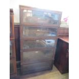 A Globe-Wernicke Co. Ltd five section bookcase, with glazed front panels, height 60ins