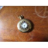 A George V 9ct gold Half Hunter pocket watch, the enamel dial with Roman numerals, subsidiary