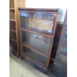 A Globe-Wernicke Co. Ltd style three section bookcase, with glazed front panels