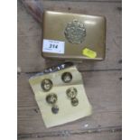 An RAF cigar box together with Irish volunteer military buttons.