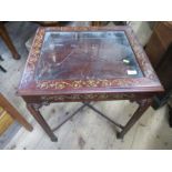 A bijouterie table, with painted decoration, width 23ins, depth 19ins, height 27ins