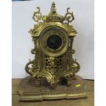 A Japy Frerers, gilt cased mantel clock, with gilt chapter ring, retailed by John Bennett Cheapside,