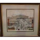 Laurence Stephen Lowry, limited edition lithograph, Station Approach, signed in pencil and with