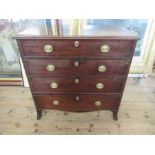 A 19th century mahogany chest of drawers, width 34ins, depth 18.5ins, height 34ins