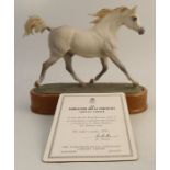 A Royal Worcester limited edition model, Arab Stallion, by Doris Lindner, with plinth and