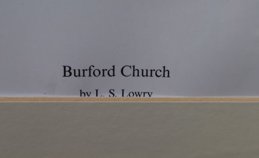 Laurence Stephen Lowry, limited edition print, Burford Church, with Fine Art blind stamp, 51cm x - Image 5 of 6