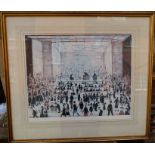 Laurence Stephen Lowry, limited edition print, The Auction, 151/850, with Fine Art blind stamp, 53cm