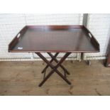A 19th century mahogany butlers tray, width 31ins, height 22ins, height 31ins