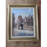 E.J.Wilson, pastel of Eastgate, Warwick, titled and dated, 17/12/77 to back and signed bottom right