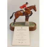 A Royal Worcester limited edition model, Lt. Col. Harry Llewellyn on Foxhunter, modelled by Doris