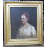 A 19th century English School oil on canvas, portrait of a young woman, 24ins x 19ins