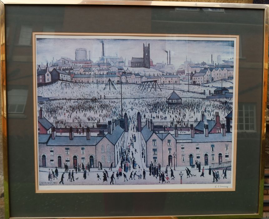 Laurence Stephen Lowry, signed lithograph in colours, Britain at Play, with Fine Art trade blind