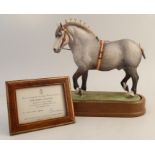 A Royal Worcester limited edition model, Percheron Stallion, modelled by Doris Lindner, with