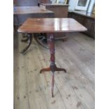 A 19th century mahogany tripod table, 15ins x 17ins, height 27.5ins