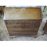 A 19th century mahogany bureau, width 38ins, depth 20ins, height 42ins