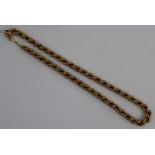 A 9ct gold rope twist necklace, weight 25.0g