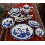 A quantity of 20th century Royal Doulton porcelain, decorated in the real Old Willow pattern to