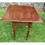 A 19th century mahogany Pembroke table, fitted with an end drawer, 35ins x 32ins