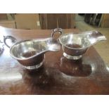 A pair of silver sauce boats, London 1936, weight 6oz