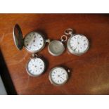 A collection of silver cased pocket watches