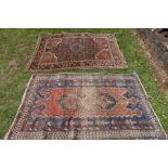 Two Eastern design rugs  45ins x 75ins   and 60ins x 78ins