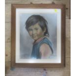 J A Hulbert, pastel, portrait, 14.5ins x 12ins