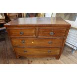 A 19th century mahogany chest of drawers of two short drawers over 2 long drawers width 35ins height