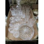 A box of mixed glassware