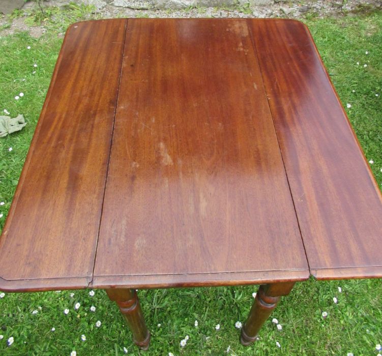 A 19th century mahogany Pembroke table, fitted with an end drawer, 35ins x 32ins - Image 2 of 4