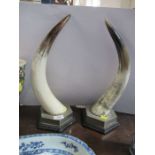 Anthony Redmile, a pair of mounted horns, height 17ins