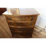 A mahogany bow fronted chest of four graduated drawers width 25.5ins, depth 18ins,  height 30ins