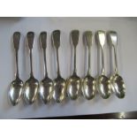 A set of four fiddle pattern tea spoons, engraved with a crest, London 1833, weight 3oz, together