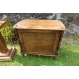 A Burr Walnut Victorian cabinet af, together with 2 plinths and a standard lamp.