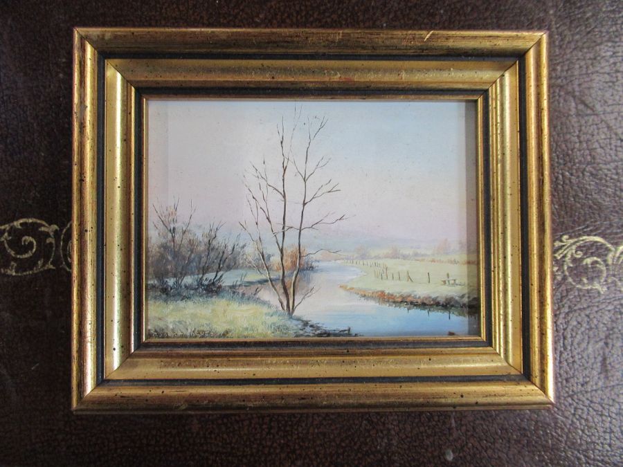 Robert Hughes, miniature painting, The Kennet at Mildenhall