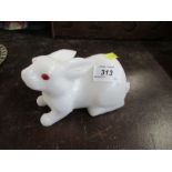 A white model of a rabbit