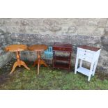 Two modern pine occasional tables and two bedside cabinets , Occasional table height 25ins ,