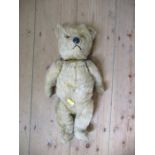 A gold plush teddy bear, height 18ins