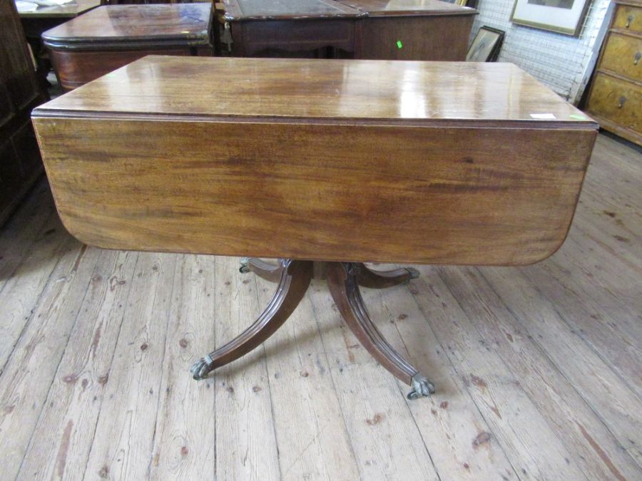 A 19th century mahogany Pembroke table, width 40ins, height 28.5ins