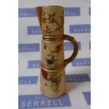 A Royal Worcester Blushed ivory jug in the manner of Raby decorated with flowers