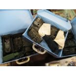 Three Match boxes full of model tanks, military vehicles etc