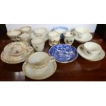 A collection of Barr Worcester cups and saucers, all with scratch B mark, together with other