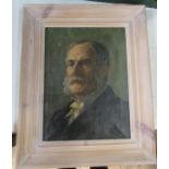 An Antique oil on canvas, portrait of a man with moustache, 16ins x 12ins