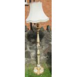 A painted lamp standard, height 69ins